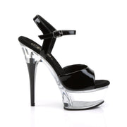 Pleaser CAPTIVA-609 Platform Sandal (Black Patent/Clear)