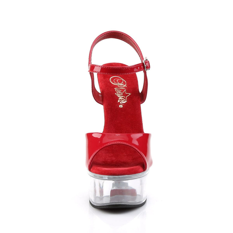 Pleaser CAPTIVA-609 Platform Sandal (Red Patent/Clear)
