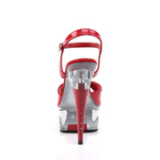 Pleaser CAPTIVA-609 Platform Sandal (Red Patent/Clear)
