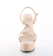 Pleaser CAPTIVA-613 Platform Sandal (Nude Patent/Nude)