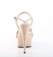 Pleaser CAPTIVA-613 Platform Sandal (Nude Patent/Nude)