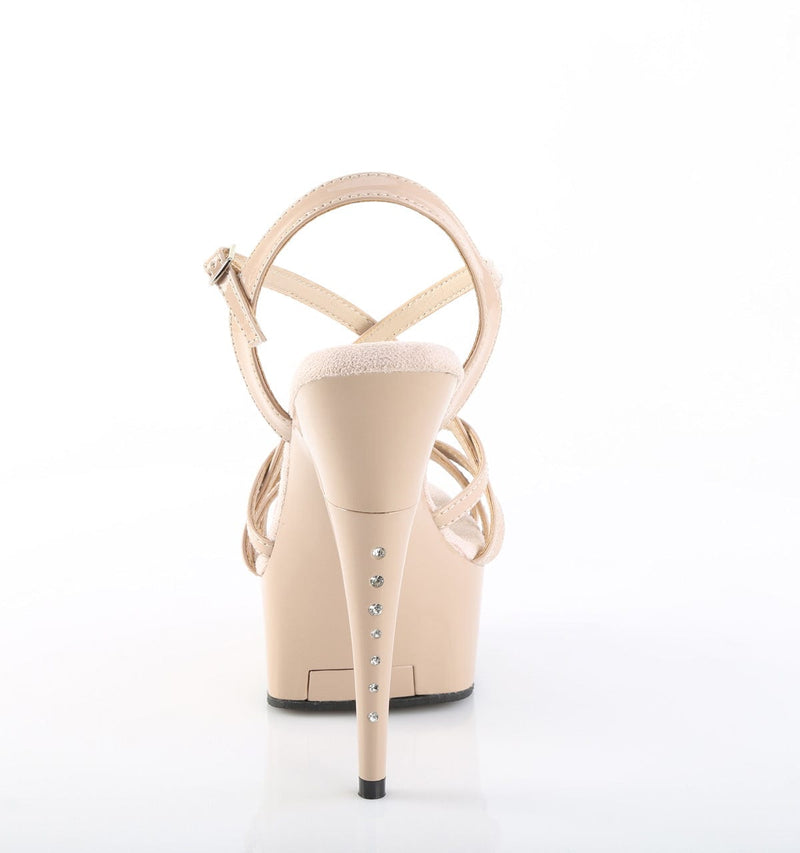 Pleaser CAPTIVA-613 Platform Sandal (Nude Patent/Nude)