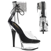 Pleaser CAPTIVA-624RS Platform Sandal (Clear/Black)