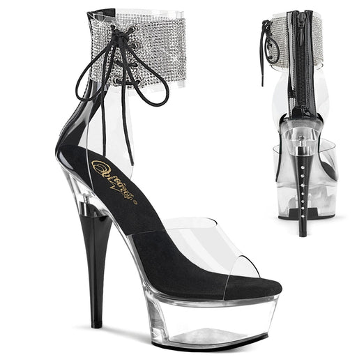 Pleaser CAPTIVA-624RS Platform Sandal (Clear/Black)