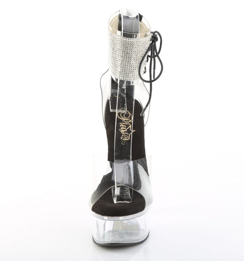 Pleaser CAPTIVA-624RS Platform Sandal (Clear/Black)