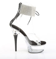 Pleaser CAPTIVA-624RS Platform Sandal (Clear/Black)