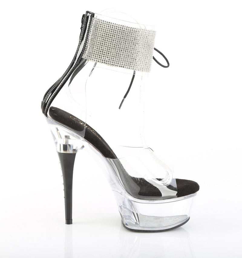 Pleaser CAPTIVA-624RS Platform Sandal (Clear/Black)