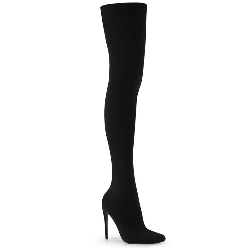 Pleaser COURTLY-3005 Thigh High Boot (Black Nylon) 6