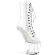 Pleaser CRAZE-1040C Platform Ankle Boot (Clear/Clear) 6