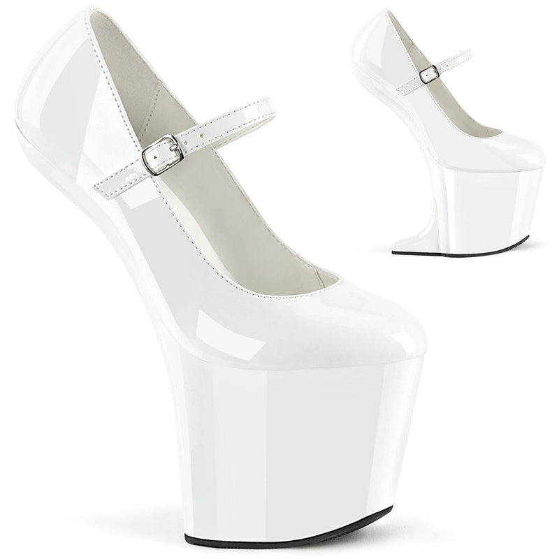 Pleaser CRAZE-880 Platform Pump (White Patent/White) 6