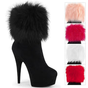 Pleaser DELIGHT-1000 Platform Ankle Boot (Black Faux Suede/Black Faux Suede) 5