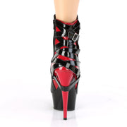 Pleaser DELIGHT-1012 Platform Ankle Boot (Black-Red Patent/Black-Red)