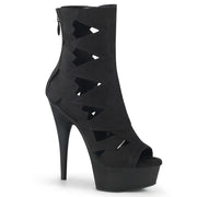 Pleaser DELIGHT-1014 Platform Ankle Boot (Black Faux Suede/Black Matte) 5