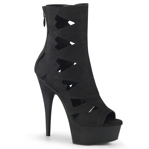 Pleaser DELIGHT-1014 Platform Ankle Boot (Black Faux Suede/Black Matte) 5