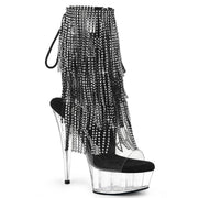 Pleaser DELIGHT-1017RSF Platform Ankle Boot (Clear-Black/Clear) 5