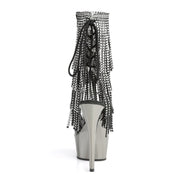 Pleaser DELIGHT-1017RSF Platform Ankle Boot (Clear-Black/Dark Pewter Chrome)