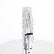 Pleaser DELIGHT-1017RSF Platform Ankle Boot (Clear-Silver/Silver Chrome)