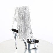 Pleaser DELIGHT-1017RSF Platform Ankle Boot (Clear-Silver/Silver Chrome)