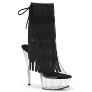 Pleaser DELIGHT-1017TF Platform Ankle Boot (Clear-Black/Clear)