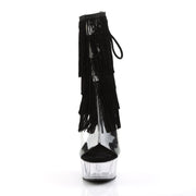 Pleaser DELIGHT-1017TF Platform Ankle Boot (Clear-Black/Clear)