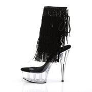 Pleaser DELIGHT-1017TF Platform Ankle Boot (Clear-Black/Clear)