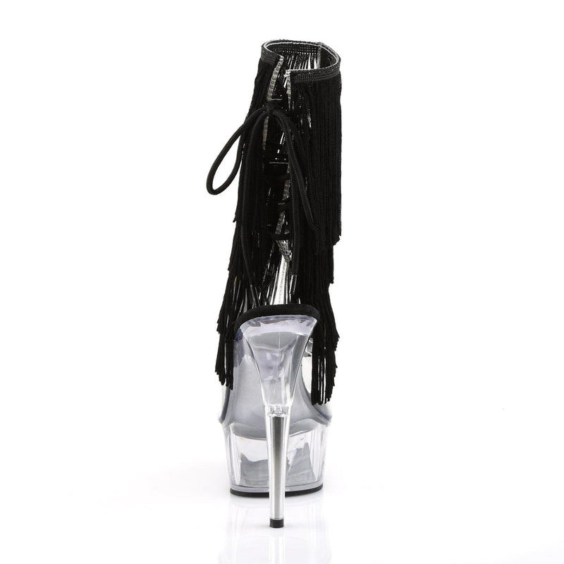 Pleaser DELIGHT-1017TF Platform Ankle Boot (Clear-Black/Clear)