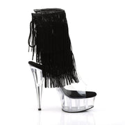 Pleaser DELIGHT-1017TF Platform Ankle Boot (Clear-Black/Clear)