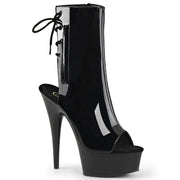 Pleaser DELIGHT-1018 Platform Ankle Boot (Black Patent/Black) 5
