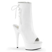 Pleaser DELIGHT-1018 Platform Ankle Boot (White Faux Leather/White)