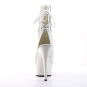 Pleaser DELIGHT-1018 Platform Ankle Boot (White Faux Leather/White)