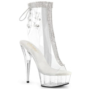 Pleaser DELIGHT-1018C-2RS Platform Ankle Boot (Clear-Rhinestone/Clear) 5