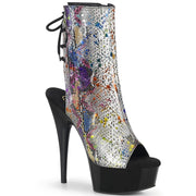 Pleaser DELIGHT-1018SP Platform Ankle Boot (Multi-Color Snake Print/Black) 5