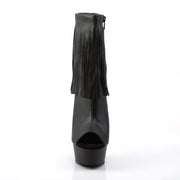 Pleaser DELIGHT-1019 Platform Ankle Boot (Black Faux Leather/Black Matte)