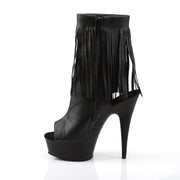 Pleaser DELIGHT-1019 Platform Ankle Boot (Black Faux Leather/Black Matte)