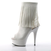 Pleaser DELIGHT-1019 Platform Ankle Boot (White Faux Leather/White)