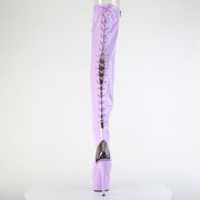 Pleaser DELIGHT-3017 Platform Thigh High Boot (Lavender Stretch Patent/Lavender)