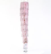 Pleaser DELIGHT-3017HG-RSF Platform Thigh High Boot (Baby Pink Holo Patent/Clear)