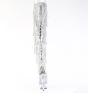 Pleaser DELIGHT-3017HG-RSF Platform Thigh High Boot (Silver Holo Metallic Pu/Clear)