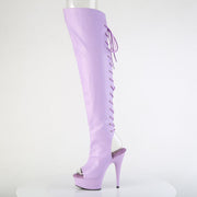 Pleaser DELIGHT-3019 Platform Knee High Boot (Lavender Faux Leather/Lavender Matte)