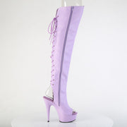 Pleaser DELIGHT-3019 Platform Knee High Boot (Lavender Faux Leather/Lavender Matte)