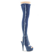 Pleaser DELIGHT-3030 Denim Blue Stretch Fabric
