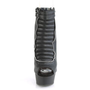 Pleaser DELIGHT-600-18 Platform Ankle Boot (Black Faux Leather/Black Matte)