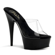 Pleaser DELIGHT-601 Platform Slide (Clear/Black) 5