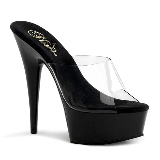 Pleaser DELIGHT-601 Platform Slide (Clear/Black) 5