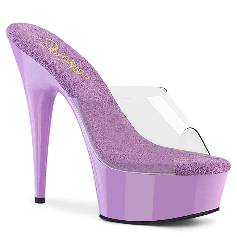 Pleaser DELIGHT-601 Platform Slide (Clear/Lavender)