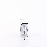 Pleaser DELIGHT-608 Platform Sandal (Clear-Black/Clear)