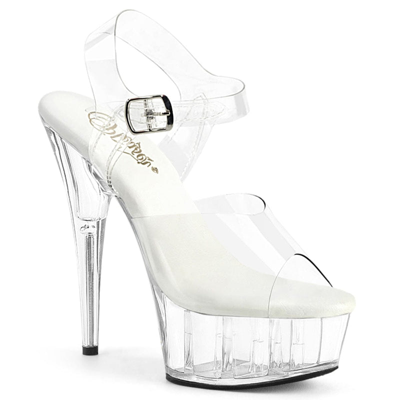 Pleaser DELIGHT-608VL Platform Sandal (Clear/Clear)