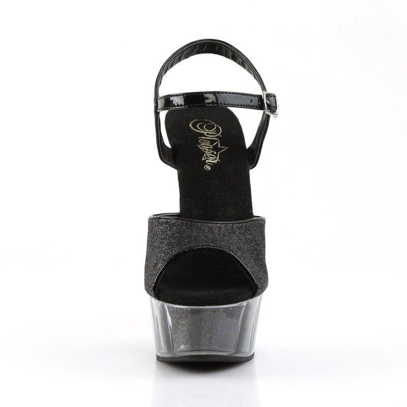 Pleaser DELIGHT-609-5G Platform Sandal (Black Glitter/Black Glitter)