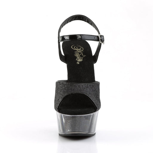 Pleaser DELIGHT-609-5G Platform Sandal (Black Glitter/Black Glitter)