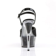 Pleaser DELIGHT-609-5G Platform Sandal (Black Glitter/Black Glitter)